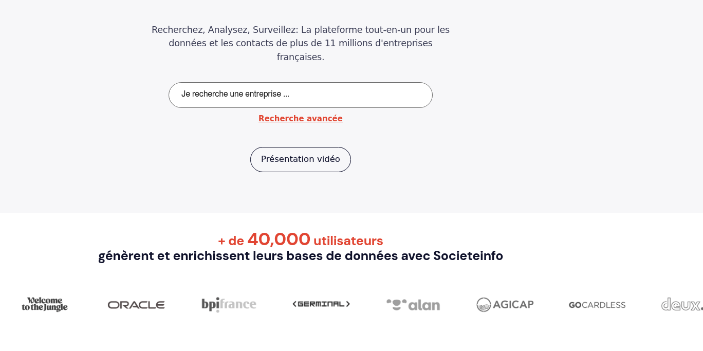 Aperçu Societeinfo